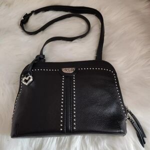 NWOT Brighton Pretty Tough Jojo Domed Studded Crossbody Organizer Black $350
